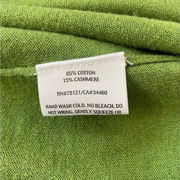 Eileen Fisher Women’s Green Cotton Cashmere Cardigan Petite - Picture 4 of 4